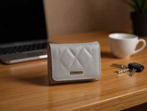 Portafoglio da donna a tre ante in materiale PU da 7 pollici, stile minimalista corto - Product Image 2