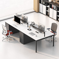 Meubles de bureau modernes pour espaces ouverts, table de bureau modulaire pour 2, 4, 6 ou 8 personnes, poste de travail de bureau avec tiroir de rangement