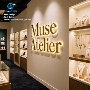 Acrylic chữ dẫn mở dấu hiệu 3D bảng hiệu Hội Đồng Quản trị dẫn ánh sáng kim loại thép không gỉ Backlit thư kênh kinh doanh dấu hiệu trong nhà - Product Image 2