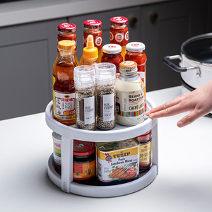 Bandeja giratoria extraíble de 2 niveles <span class=keywords><strong>para</strong></span> armario, organizador de especias, organizador <span class=keywords><strong>para</strong></span> armario de cocina - Product Image 4