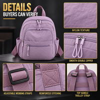 Sac à dos en nylon léger personnalisé OEM avec plusieurs poches de rangement et sangle pour chariot, idéal pour les voyages, les trajets quotidiens et le transport quotidien