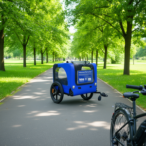 Remolque para bicicleta Pellhockary para mascotas, con rueda neumática de 16 pulgadas, plegable, para perros, con cierre de cremallera - Product Image 2