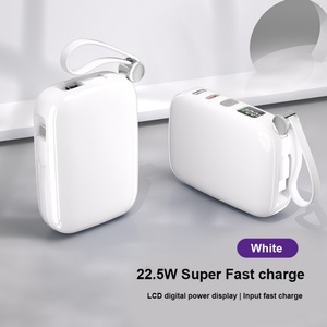 Batterie externe portable haute capacité 10000 mAh 22,5 W avec câble de charge, nouveau chargeur mobile multifonction pour extérieur, grand format portable - Product Image 2