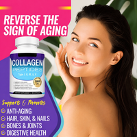 Offre Spéciale – 90 Capsules de Collagène Complexe Type I, II, III, V, X, pour Peau, Cheveux et Ongles, 1800 mg, à Absorption Améliorée