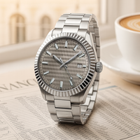 Montre à quartz lumineuse étanche, montre à quartz de luxe, montre numérique en titane doré avec diamants pour homme, mouvement japonais
