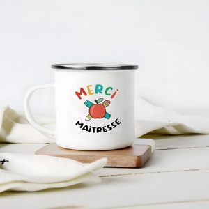 Custom White Metal Vintage Imitation Enamel Sublimation <b>Coffee</b> Mugs 12oz Enamel Cups for Sublimation Printing - Product Image 4