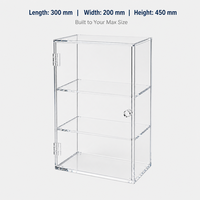 Exhibidor de Perfumes de Acrílico Calic, Transparente, de 3 Niveles, con Puerta Abatible, para Tiendas Minoristas, Tamaño Personalizado, OEM, Venta al Por Mayor