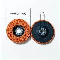 Disque de décapage abrasif orange extra dur en polypropylène 4" 100mm pour l'élimination agressive de la rouille et de la peinture, trou central 16mm