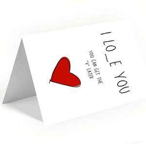 Carte de vœux personnalisée pour la Saint-Valentin avec des vœux d'amour romantiques et humoristiques, logo personnalisé, papier offset, estampage à chaud - Product Image 3