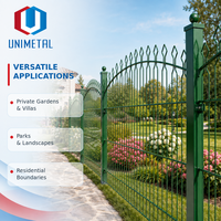 Panneau de clôture de jardin décoratif à double fil, personnalisé 656 868, en PVC, avec dessus arqué, clôture en maille soudée avec dessus en losange pour la cour