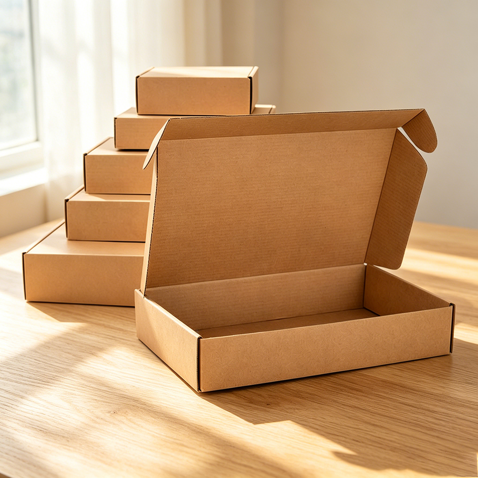 Kraft Paper Mailer Box Custom Logo Recyclable Corrugated Shipping Box ...