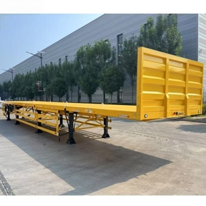 Semi-remorque plateau à suspension mécanique 3 essieux 40-60 tonnes, neuve, à <span class=keywords><strong>prix</strong></span> réduit, pour le <span class=keywords><strong>transport</strong></span> de conteneurs de 20, 40 et 45 pieds - Product Image 5