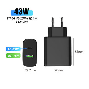 Cargador Coreano de <span class=keywords><strong>45</strong></span> <span class=keywords><strong>W</strong></span> con Doble Puerto USB Tipo C de 2.1 A para <span class=keywords><strong>Samsung</strong></span> Corea - Product Image 1