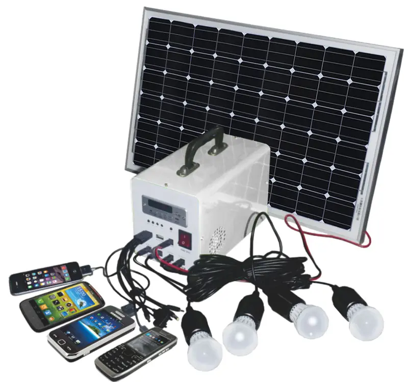मिनी पोर्टेबल घर 12v डीसी सौर प्रकाश प्रणाली 10w-30w यूपीएस पोर्टेबल घर mp3 प्रकाश सौर इनडोर और आउटडोर डेरा डाले हुए के लिए किट