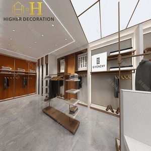 ชั้นวางเสื้อผ้าปรับแต่งได้พร้อมล้อทำจากโลหะแบบทันสมัยสำหรับร้านค้าบูติก - Product Image 5