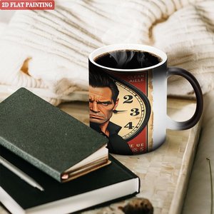 Four Seasons Universal Household Mug Frosted Black 11oz <b>Ceramic</b> Heat Activated Drinking <b>Cup</b> - Product Image 3