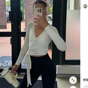 Biểu Tượng Tùy Chỉnh Sang Trọng Thời Trang Với Side Tie Rope Ba Lê Bọc Top Sâu V-Cổ Yoga Tập Thể Dục Phòng Tập Thể Dục Mặc Phong Cách Hợp Thời Trang Của Phụ Nữ Hàng Đầu - Product Image 6