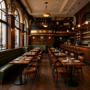 <span class=keywords><strong>Muebles</strong></span> <span class=keywords><strong>de</strong></span> Restaurante Ron Group, Asientos <span class=keywords><strong>de</strong></span> Cuero con Forma <span class=keywords><strong>de</strong></span> L, Mesa Cuadrada <span class=keywords><strong>de</strong></span> <span class=keywords><strong>Madera</strong></span>, Silla <span class=keywords><strong>de</strong></span> <span class=keywords><strong>Madera</strong></span> Maciza, Conjunto Comercial - Product Image 3
