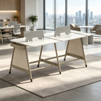 Bureau de travail commercial pour 2, 4 ou 6 personnes, poste de travail partagé, mobilier de bureau contemporain avec option de meuble latéral