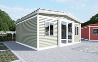 Bureau conteneurisé en kit |   Bâtiment modulaire préfabriqué en verre moderne, bureau temporaire sur chantier