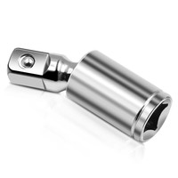 Adaptor soket putar sambungan Universal, alat reparasi mobil baja Vanadium krom kepala 1/4 3/8 1/2 konverter Drive sambungan U kotak