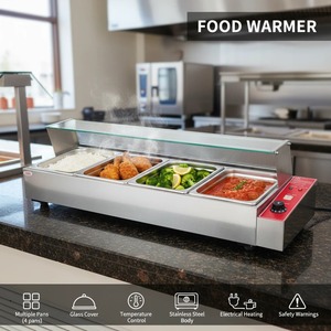 Baño María Eléctrico OUTE de 4 Recipientes, Calentador de Alimentos de Acero Inoxidable para Mostrador, Equipo de Calentamiento Comercial para Catering - Product Image 4