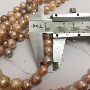 Keshi branelli della perla, 100% Naturale d'acqua dolce allentati della perla con forma barocca, nei pressi di forma rotonda pearl.9-10 millimetri, nizza di colore della natura - Product Image 2