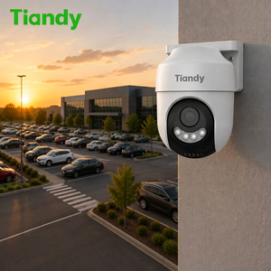 Caméra de sécurité Tiandy 4MP avec vision nocturne couleur, détection humaine, lumière d'alarme rouge et bleue, audio bidirectionnel, WiFi, pour la maison - Product Image 1