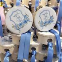 Silk Ribbon Musical Instrument 4 Inch Small Noise Maker Noise Maker Percussion Wooden Hand Shaker 10 cm Mini Tambourine