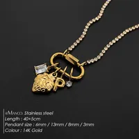 EMANCO roestvrijstalen minimalistische damesketting met Y2K-festivalthema, aardbei-letter P, kristallen bedels, hangers voor feestjes