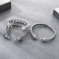 Bracelet jonc ouvert pour homme en acier titane, motif casque de guerrier, nœud celtique, épineux, étoile octogonale, œil d'Horus, style gothique viking