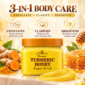 Private Label Körperreinigungs- und Badeprodukt Natürliches Bio-Kurkuma Peeling Hautaufhellendes Honig-Körperpeeling für Frauen - Product Image 4