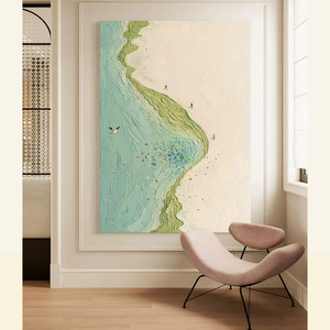 <b>White</b> <b>Sand</b> Bay Creamy Texture Hand Painted Oil Painting Impressionism Landscape Art For Living Room Decor - Product Image 5