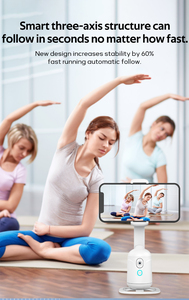 Support Capteur de Mouvement Intelligent <span class=keywords><strong>pour</strong></span> Prise de Vue, Rotation 360°, Suivi Automatique du Corps et du Visage, Stabilisateur Cardan <span class=keywords><strong>pour</strong></span> Téléphone et Appareil Photo - Product Image 4