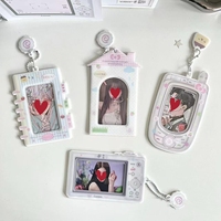 Porte-cartes en forme de téléphone portable 3-en-1 pour photos de maison, porte-clés pour photocartes Kpop, cadres porte-cartes photo en PVC, albums photo
