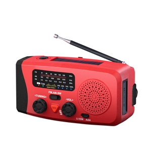 Radio d'urgence rechargeable avec panneau solaire et manivelle pour les voyages en extérieur, lampe de poche et fonction <span class=keywords><strong>SOS</strong></span> - Product Image 5