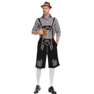 Costume d'Oktoberfest pour <span class=keywords><strong>homme</strong></span>, ensemble trois pièces : chemise, salopette, chapeau – Idéal pour Halloween, carnaval, fête, spectacle, ou comme <span class=keywords><strong>tenue</strong></span> de serveur(se). - Product Image 2