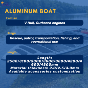 Precio de Fábrica, Bote de Aluminio Soldado de 3.1m con Casco en V, Bote Ligero para <span class=keywords><strong>Pesca</strong></span>, Caza de Patos y Trabajo - Product Image 5