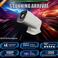 Projecteur HY320 1080P HD, Mise en Miroir d'Écran Sans Fil, Android, 150 Lumens, Portable pour la Maison et l'Extérieur, Batterie Intégrée 4-5 Heures, 150 Pouces