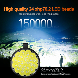 65W PD 快充探照灯 150000LM 24 XPH70 2 高功率远距离大容量电池专业聚光灯 - Product Image 2