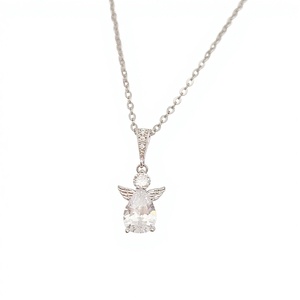Delicado Collar de Latón con Alas de Ángel Guardián, Colgante de Zirconia en Forma de Pera y Lágrima, Joyería de Ángel para Mujer, Regalo de Navidad 2026 - Product Image 2