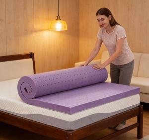Surmatelas en <span class=keywords><strong>mousse</strong></span> à mémoire de forme en gel de 2 pouces, taille double, personnalisé, respirant et ventilé, pour soulager la pression sur le <span class=keywords><strong>matelas</strong></span> - Product Image 5