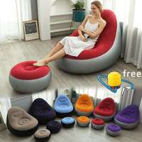 Nouveau canapé-lit gonflable tendance, fauteuil inclinable pliable avec repose-pieds en PVC, canapé confortable