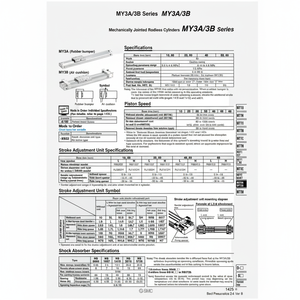 Cilindro sin vástago SMC Pneumatics, cilindros articulados mecánicamente, categoría de producto - Product Image 1