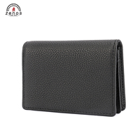 Cartera de Cuero Genuino Negra, Cartera de Cuero Simple de Gran Capacidad, Cartera Doble con Ranuras para Tarjetas para Hombre, Clip para Tarjetas de Hombre