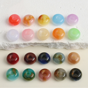 Cuentas de Resina Acrílica de 14 mm con Orificio Grande para la Fabricación de Joyas, Decoración de Zapatos, Botones para Prendas de Vestir, Venta al por Mayor - Product Image 1