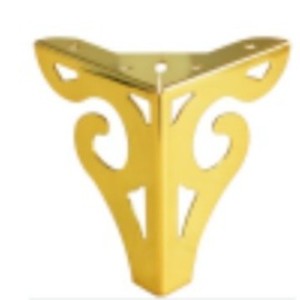 GQK GW2581902 Golden Iron Durable Modern Simple Hollow-Patterned Furniture <b>Pads</b> for Sofa Feet - Product Image 1