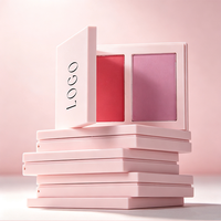 Palette de maquillage végane avec logo imprimé, comprenant blush, bronzer et illuminateur longue tenue, pour marque privée