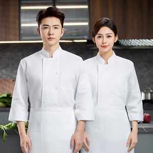 Personalizzato nero doppio petto francese italiano Sushi giapponese Chef uniforme professionale giacche da Chef intrecciate pantaloni in sgualda <span class=keywords><strong>per</strong></span> cucinare - Product Image 2