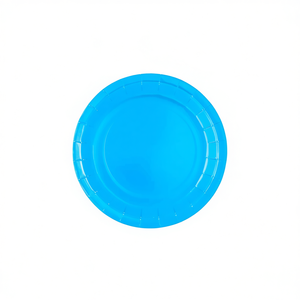Party Love Assiettes en PP bleues de 17 cm, vaisselle jetable ronde de qualité alimentaire pour les fêtes et le camping, 8 pièces - Product Image 1